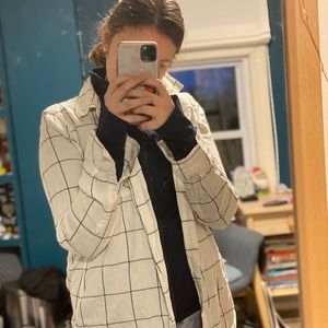 white and grey flannel